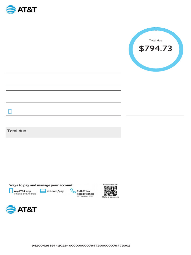 AT&T Bill Summary for January 2025 | PDF | At&T | New York Stock Exchange