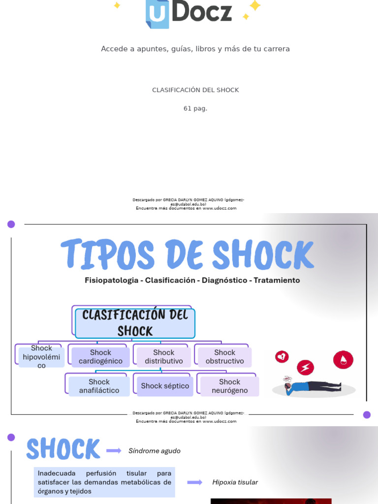 Clasificación y Tratamiento del Shock | PDF | Choque (circulatorio ...