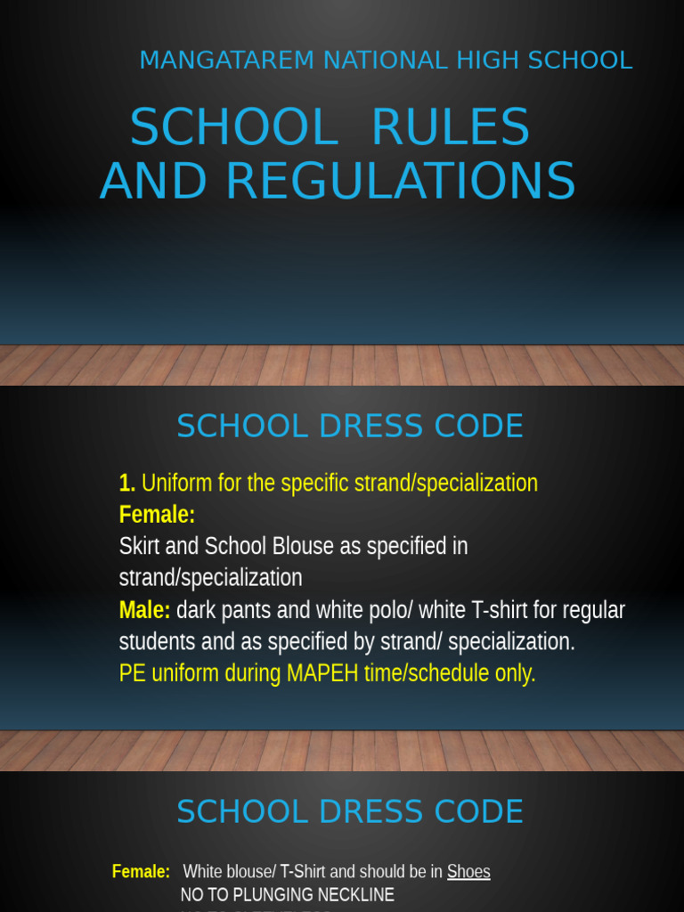 Mangatarem High School Dress Code | PDF | Clothing