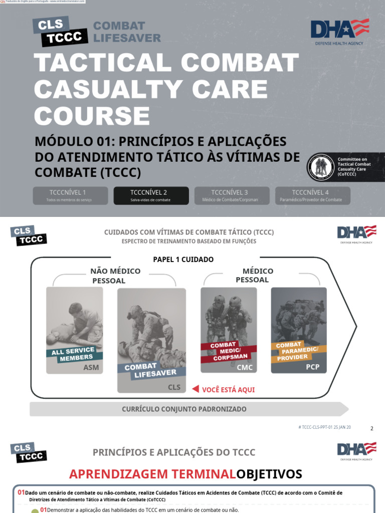 Princípios do Atendimento Tático TCCC | PDF