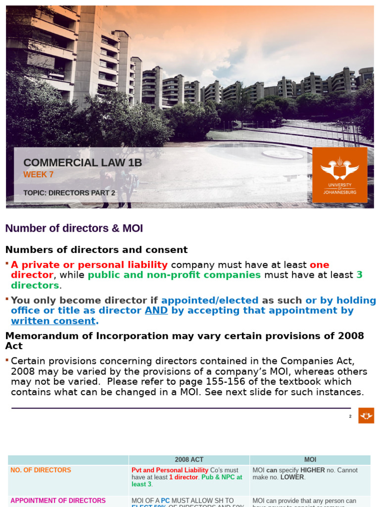 Directors' Roles and Regulations in Companies | PDF | Board Of ...