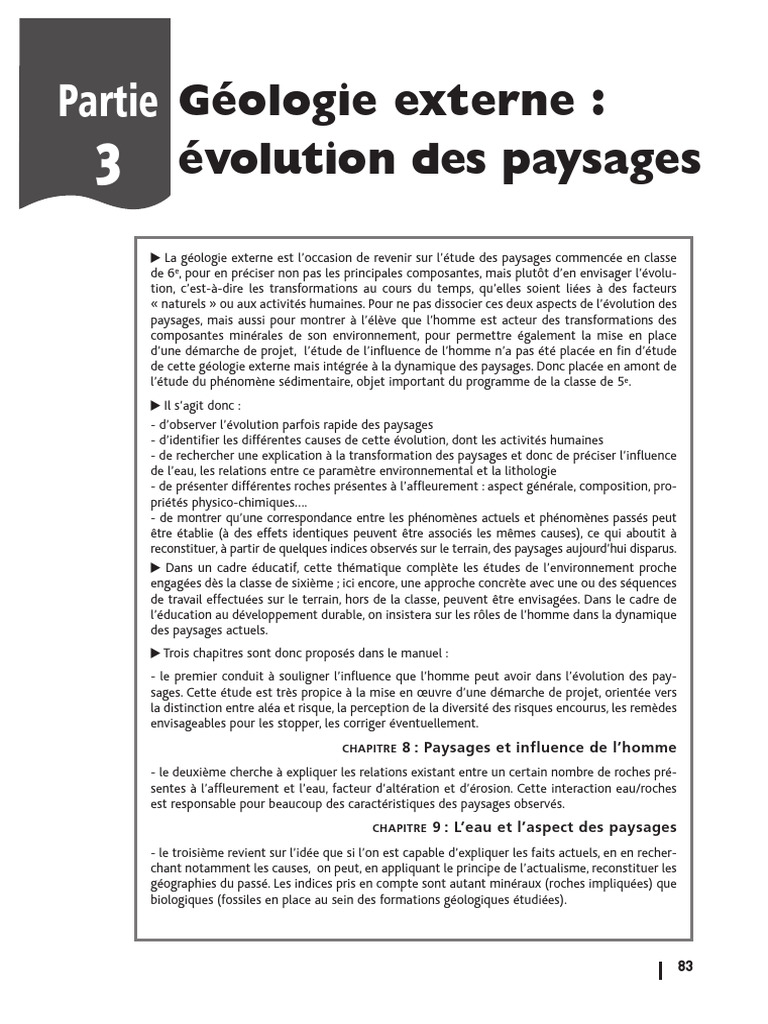 Évolution des paysages et impact humain | PDF | Carrière (géologie ...