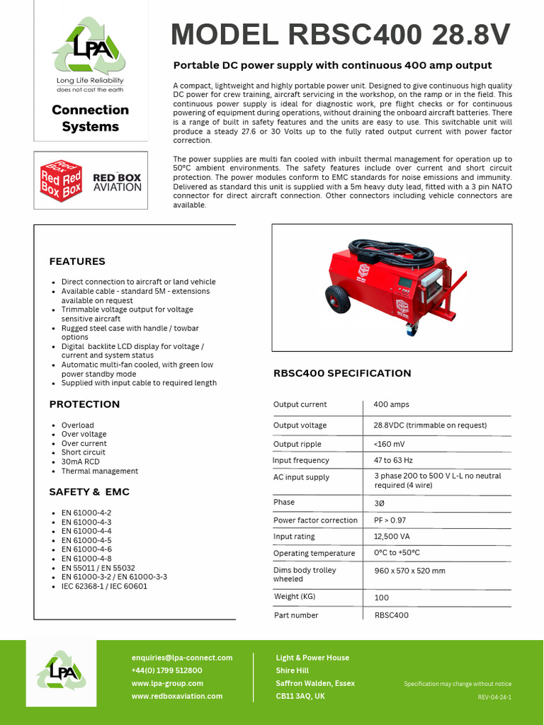 Portable 28.8V Power Supply Unit | PDF | Power Supply | Manufactured Goods