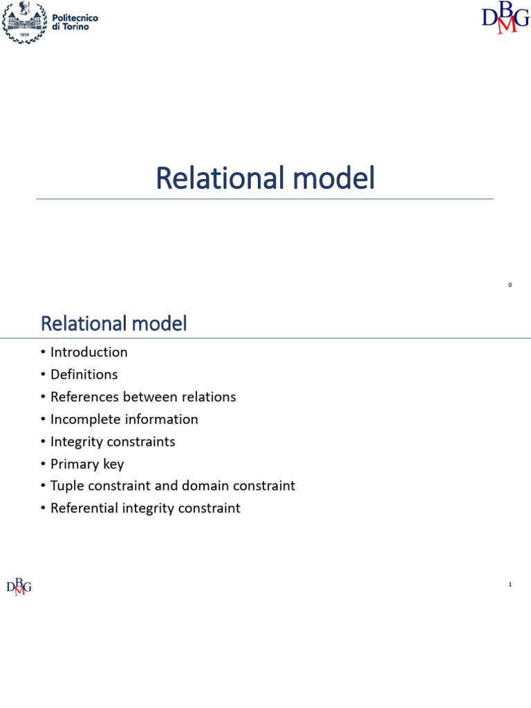 Understanding the Relational Model | PDF | Relational Model ...