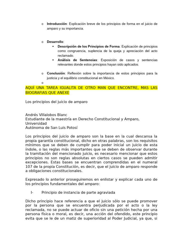 Principios del Juicio de Amparo en México | PDF | Justicia | Crimen y ...