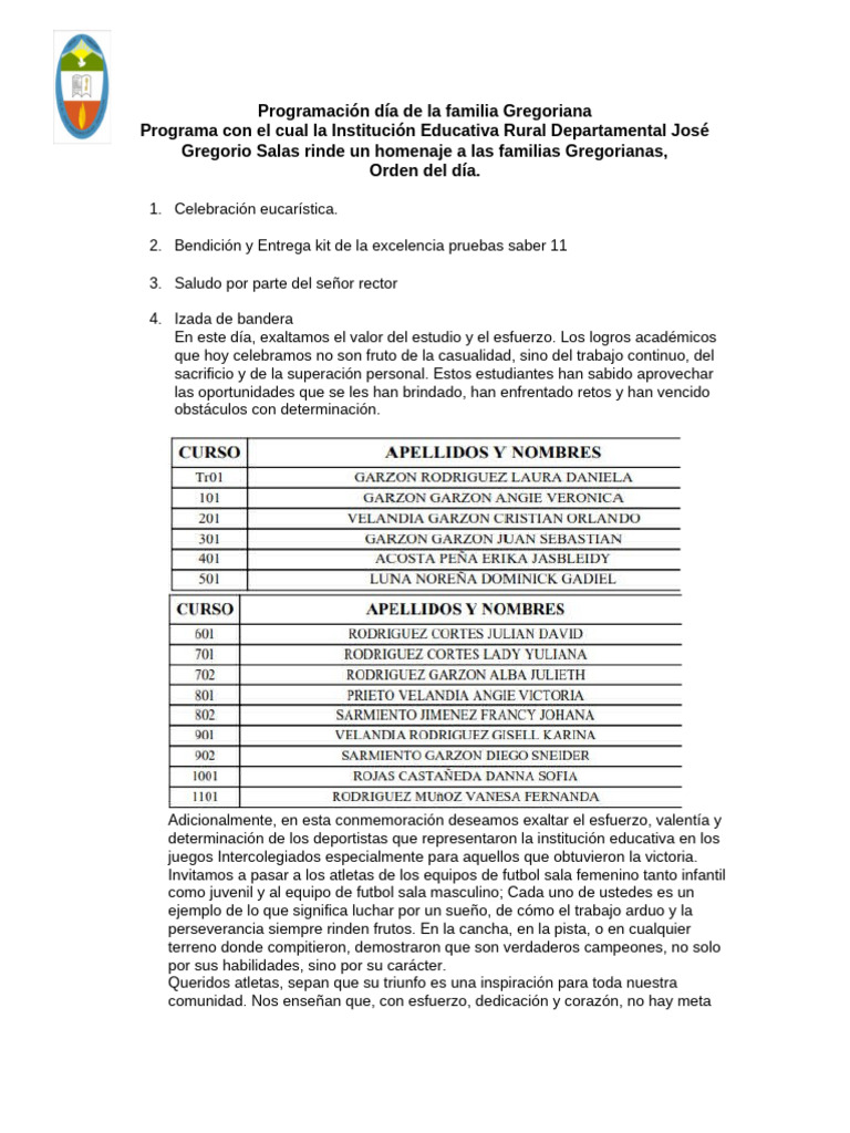Programa Dia de La Familia 2024 Modificado | PDF | Bailes | Tragedia