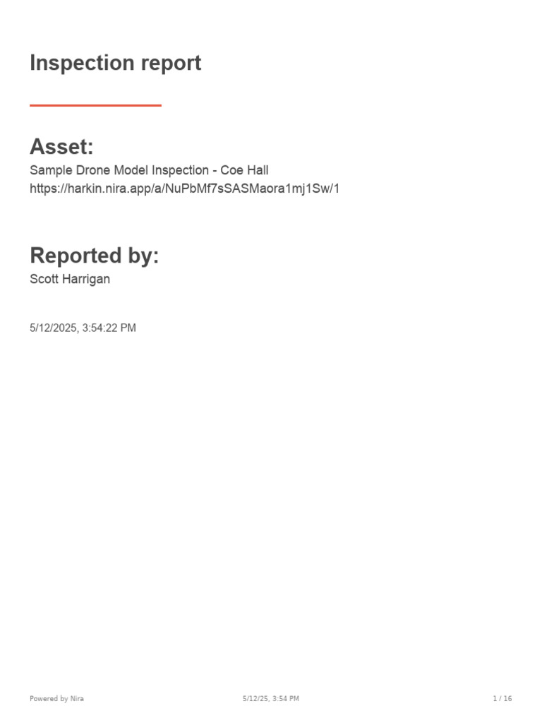 Drone Inspection Report for Coe Hall | PDF