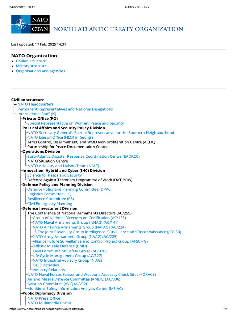 NATO Command Structure Overview | PDF | Nato | Defense Policy