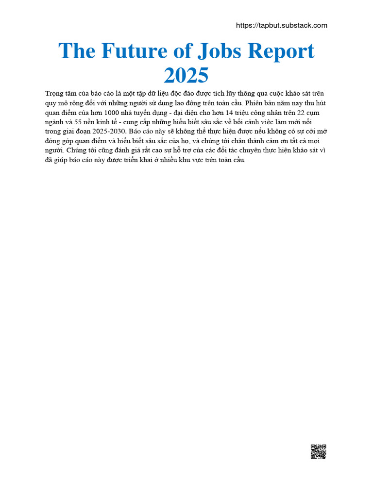 The Future of Jobs Report 2025 - Mini | PDF