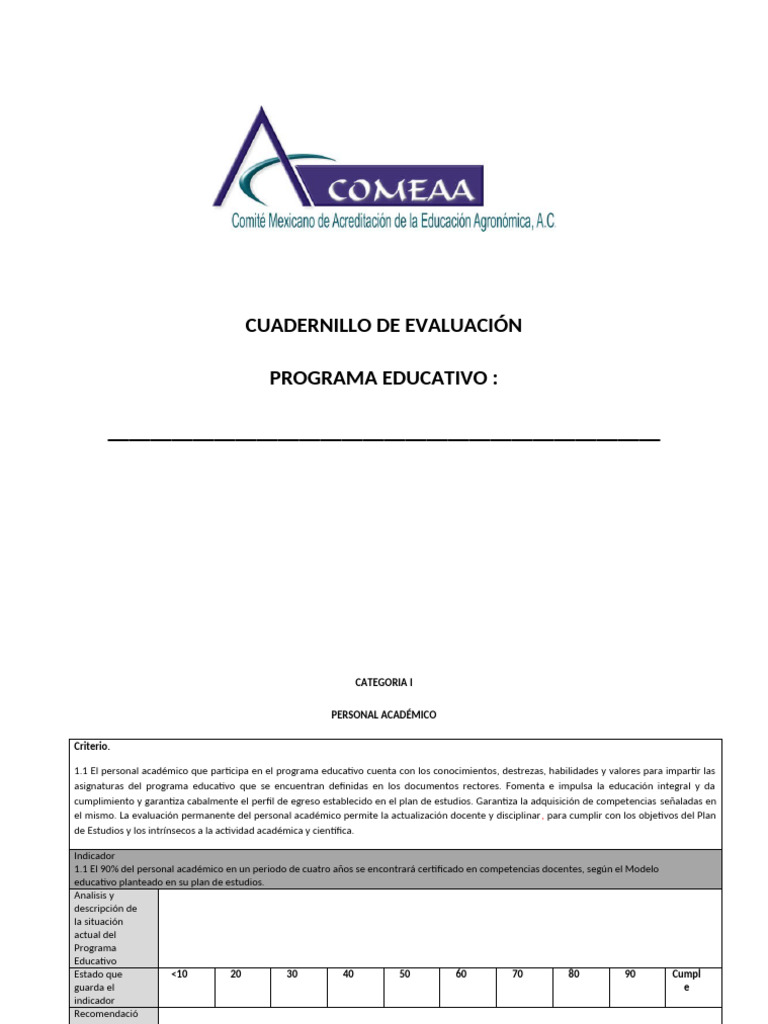 Evaluación del Programa Educativo Integral | PDF | Plan de estudios ...