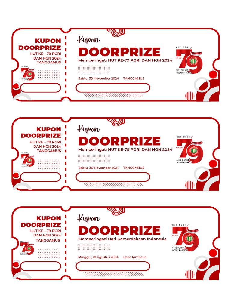 Kupon Doorprize HUT PGRI 2024 | PDF