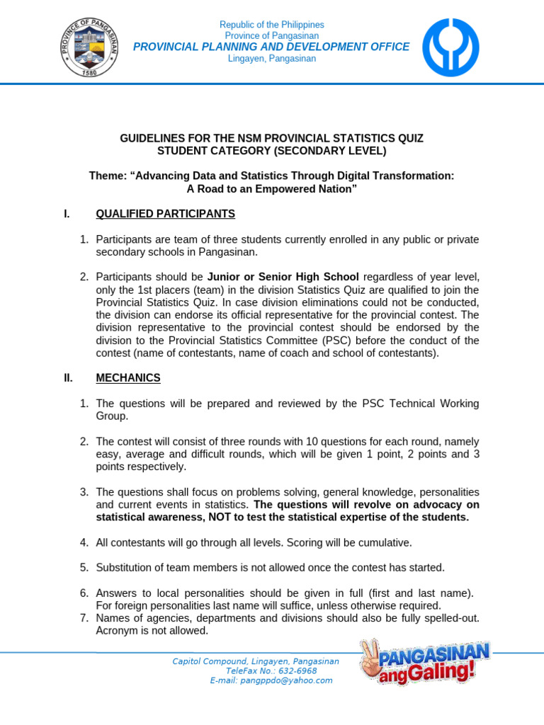 4 stat quiz secondary provincial guidelines pdf