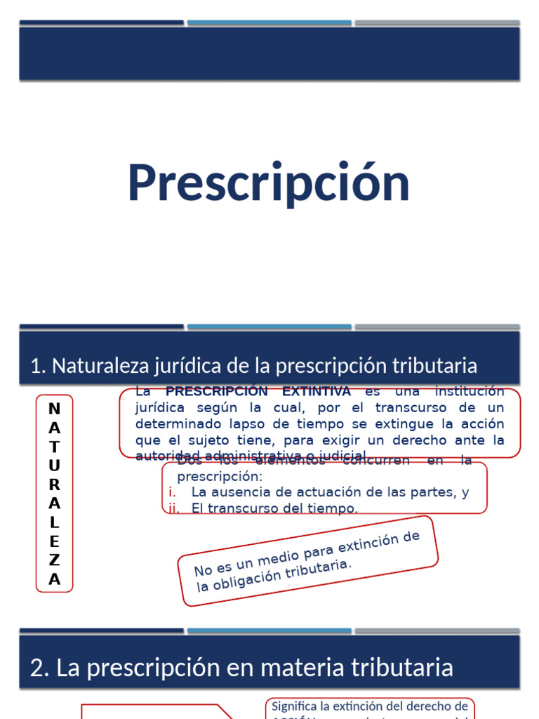 Prescripción - Derecho Tributario I | PDF | Estatuto de limitaciones ...