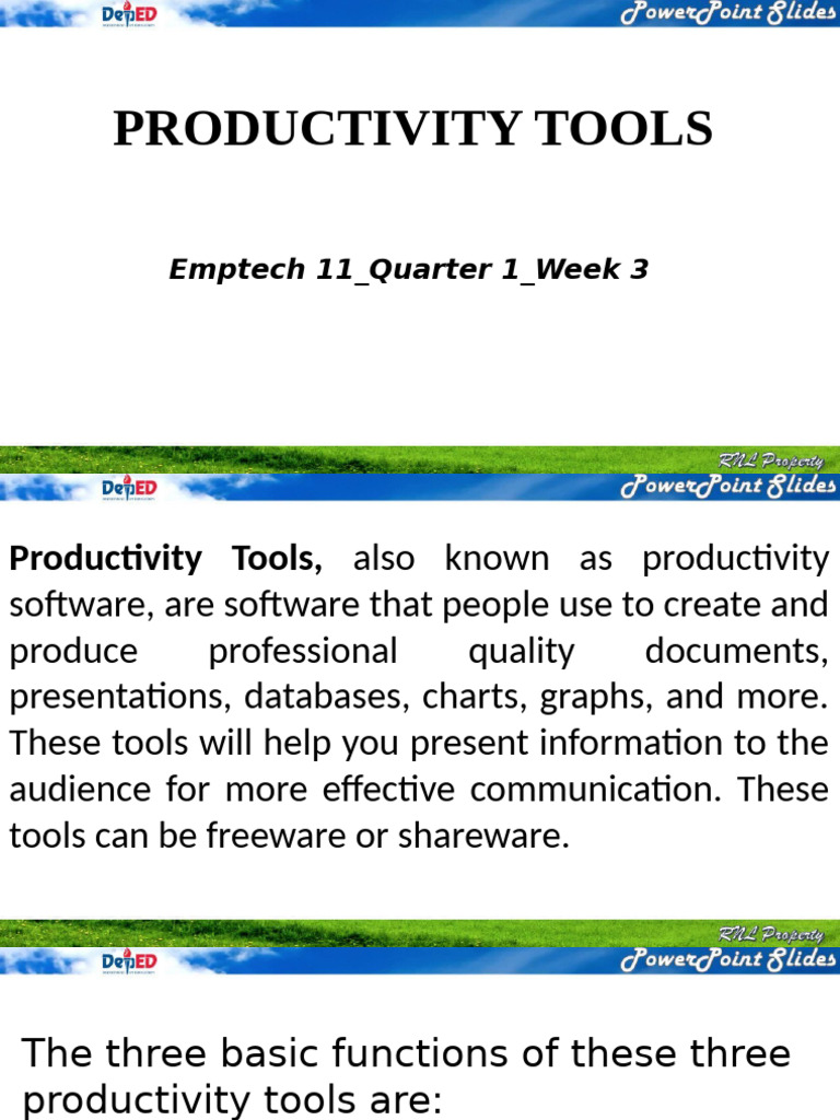 Essential Productivity Tools Guide | PDF | Microsoft Word | Microsoft Excel