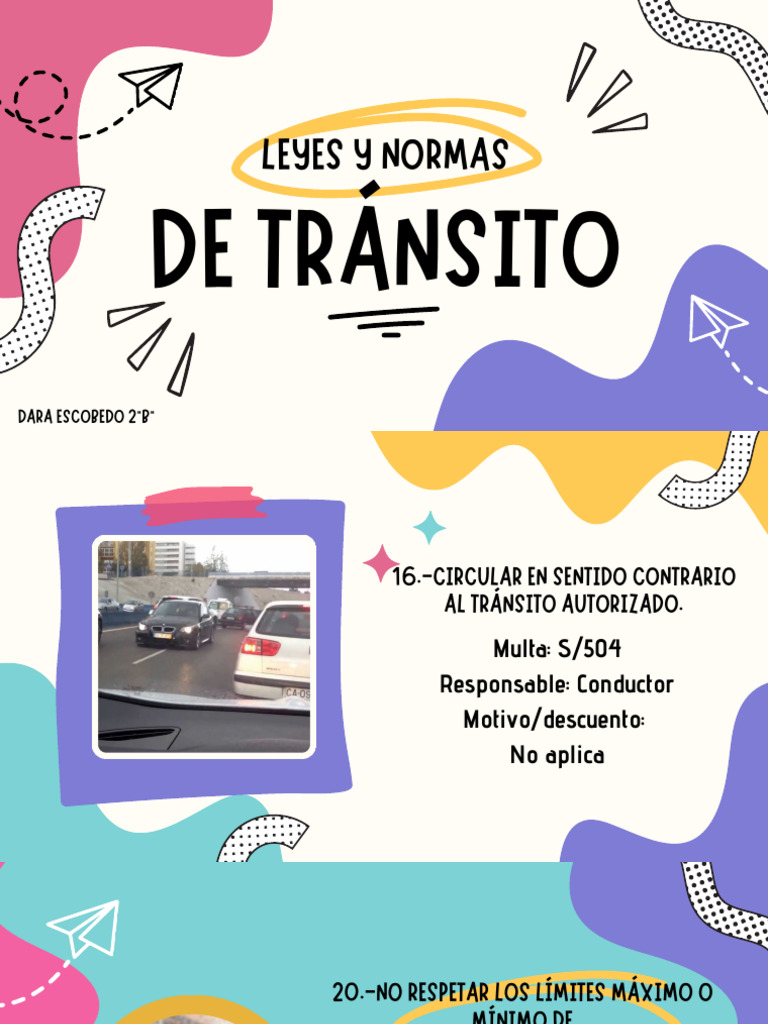 Multas y Normas de Tránsito Esenciales | PDF
