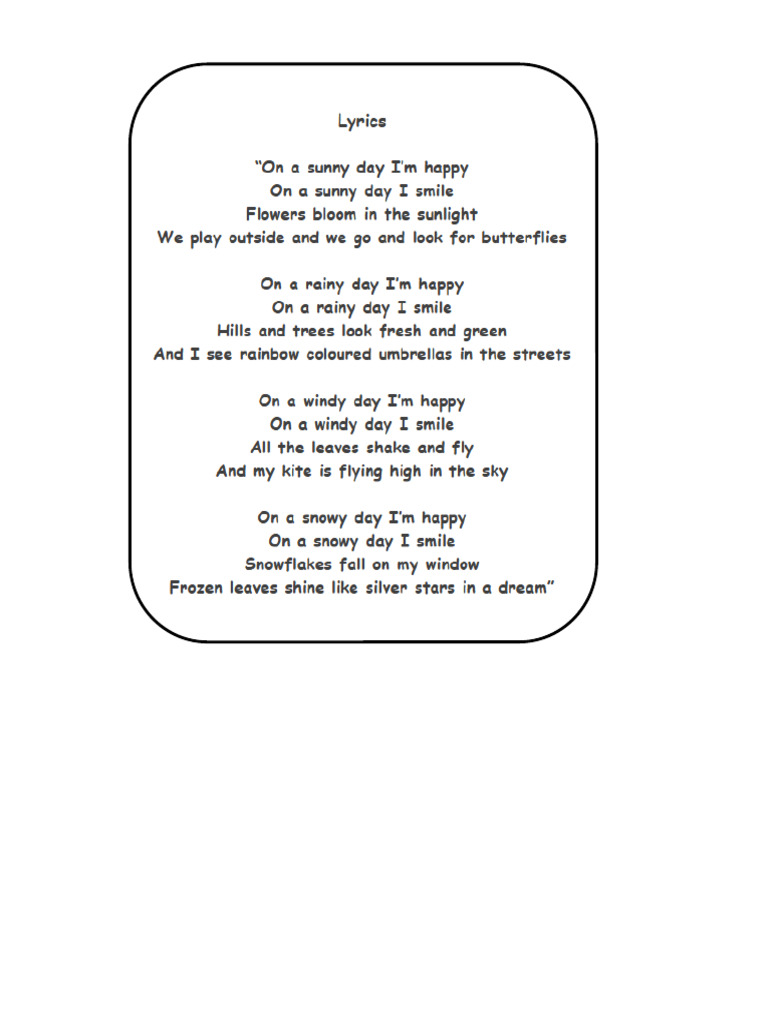 Weather Song Lyrics | PDF