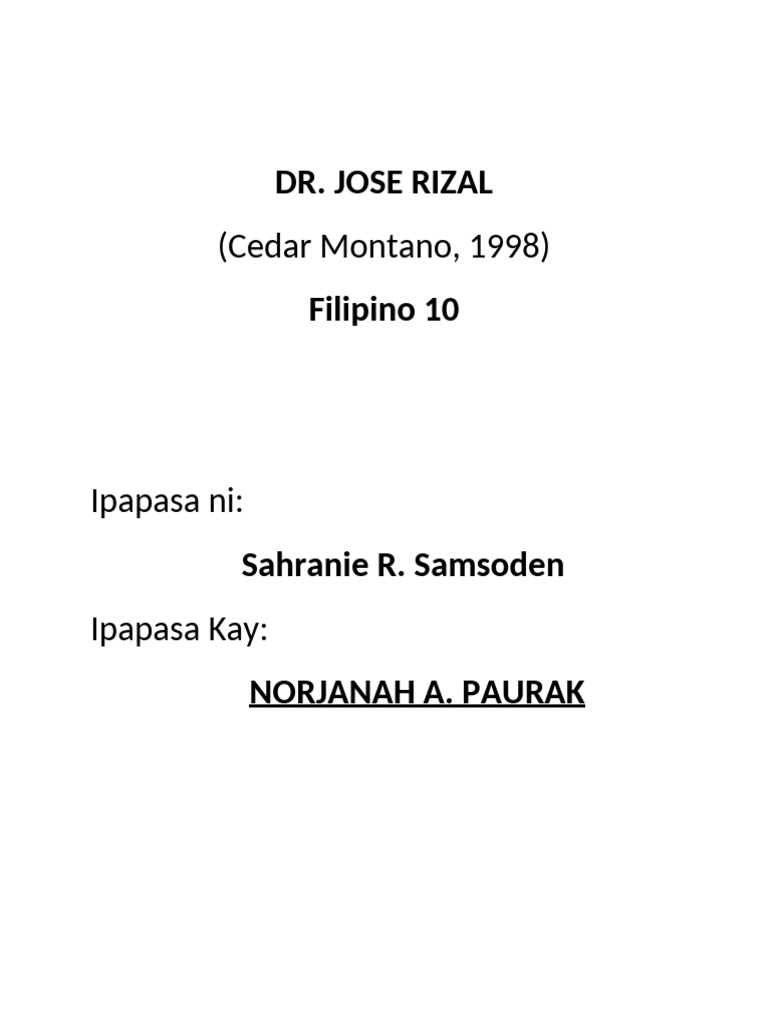 Dr. Jose Rizal-Wps Office | PDF
