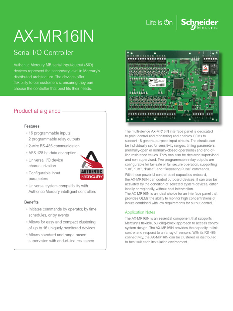 AX-MR16IN Serial I/O Controller Overview | PDF | Relay | Input/Output