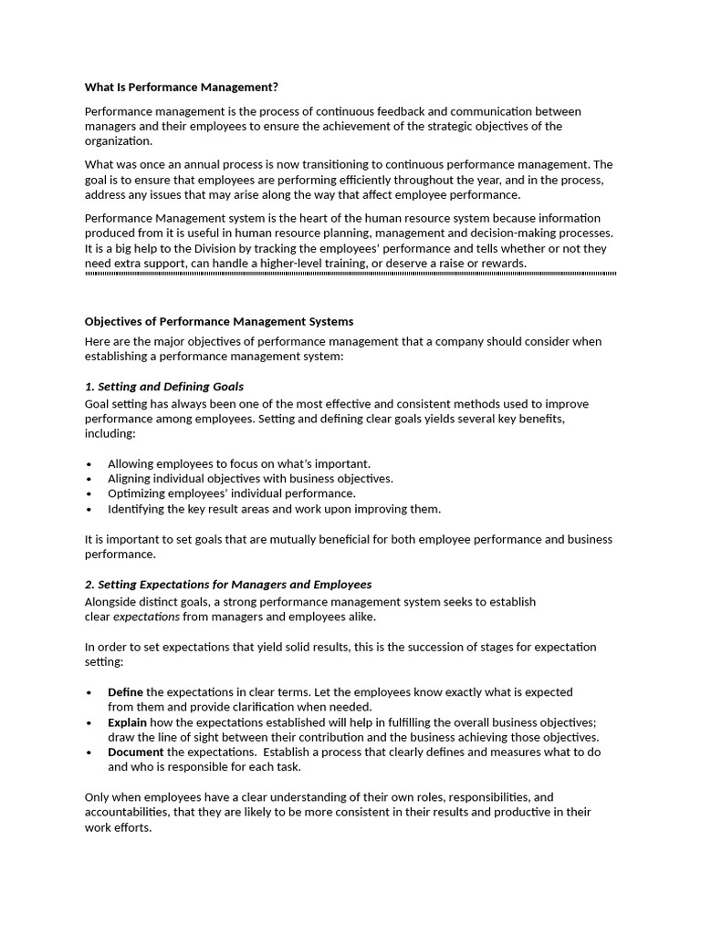 Understanding Performance Management Systems | PDF | Performance ...