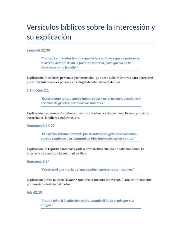 Versículos Bíblicos sobre Intercesión | PDF | Intercesión | Oración