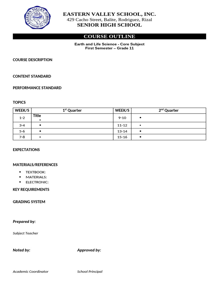 Course-Outline Format | PDF