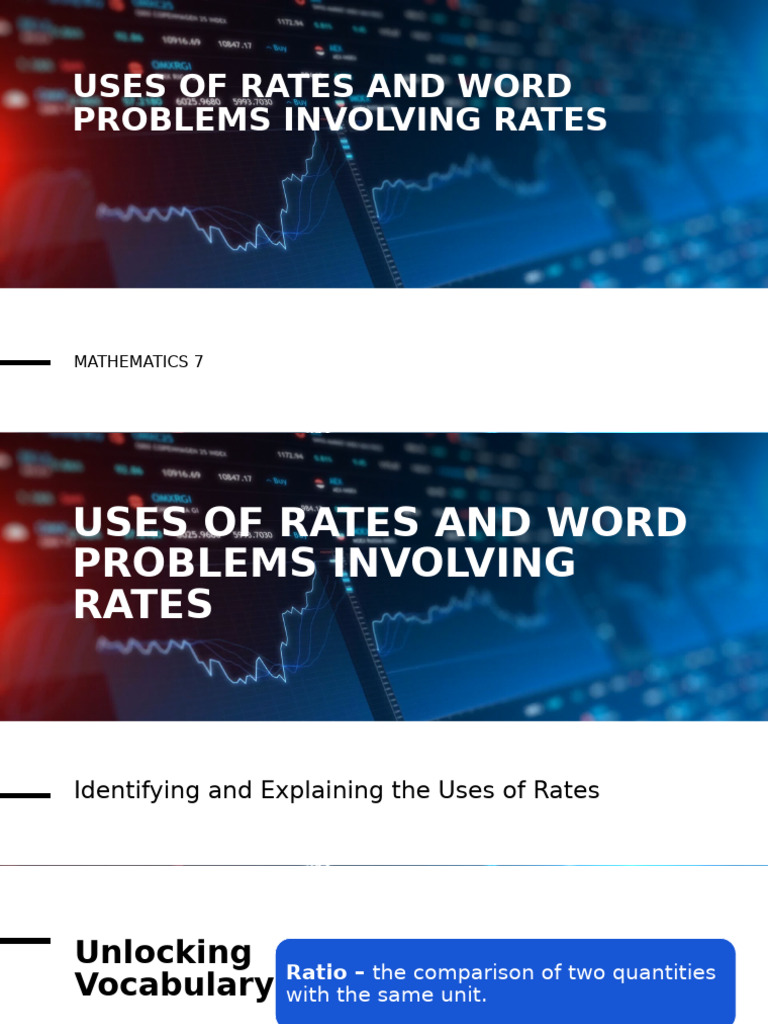 Understanding Rates for Grade 7 | PDF | Ratio | Quantity