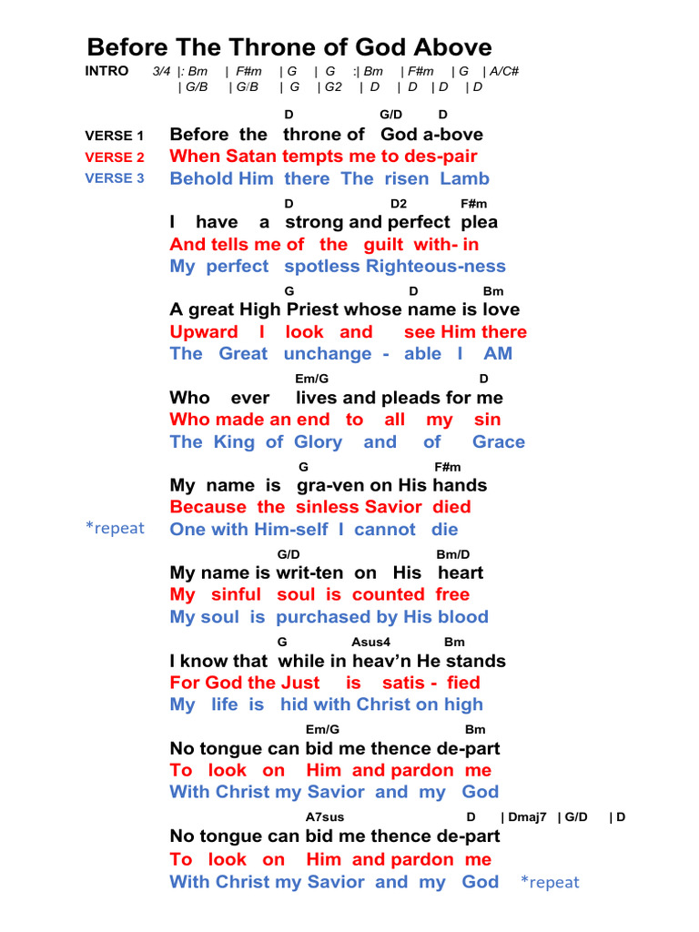 Before the Throne of God Lyrics | PDF | Abrahamic Religions ...