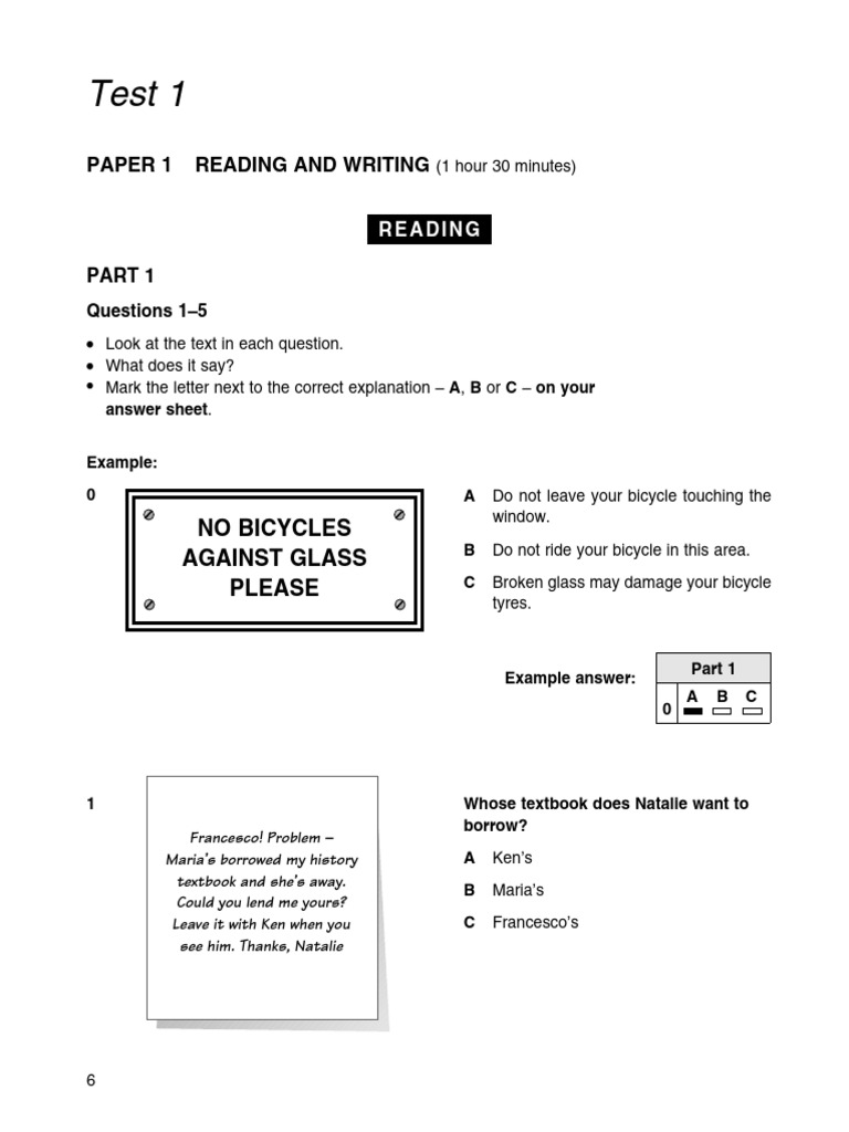 Reading and Writing Test Practice | PDF