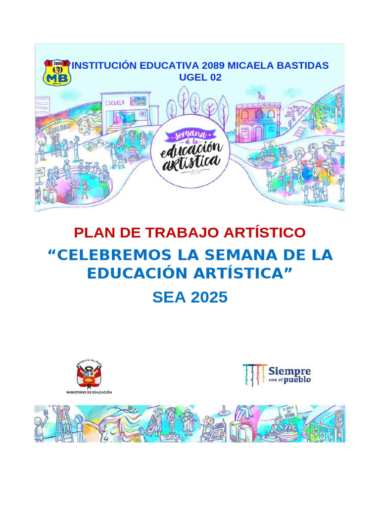 Plan de Actividades SEA 2025 en I.E. 2089 | PDF | Educación en artes ...