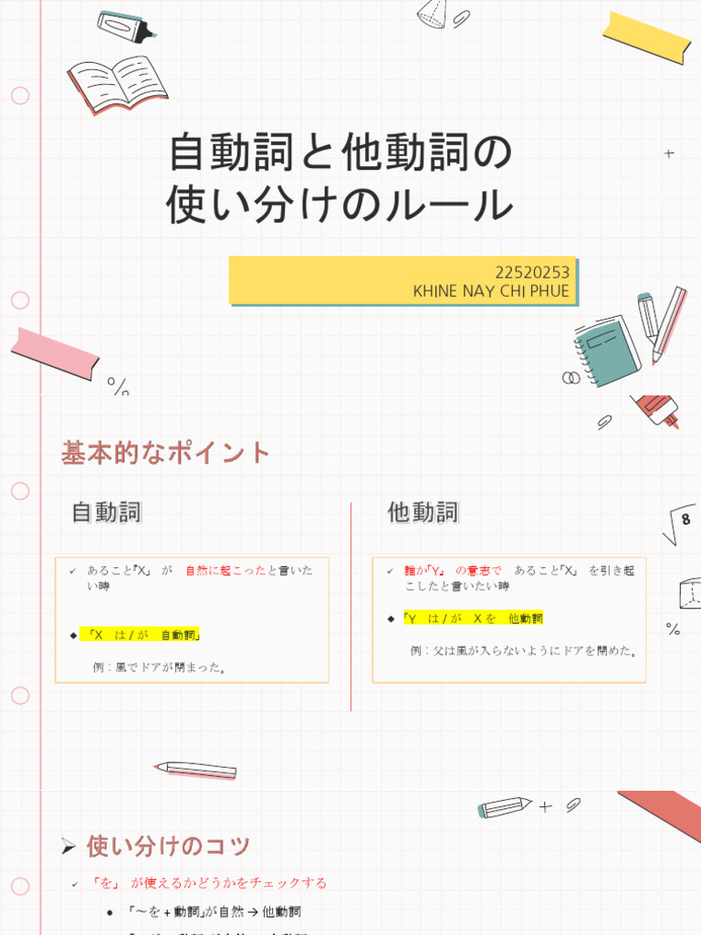 自動詞と他動詞の使い分けのルール | PDF