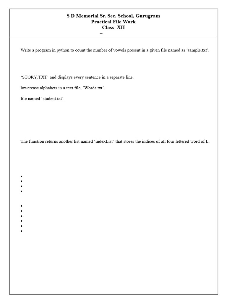 Class XII Python Practical Programs | PDF | Letter Case | Function ...