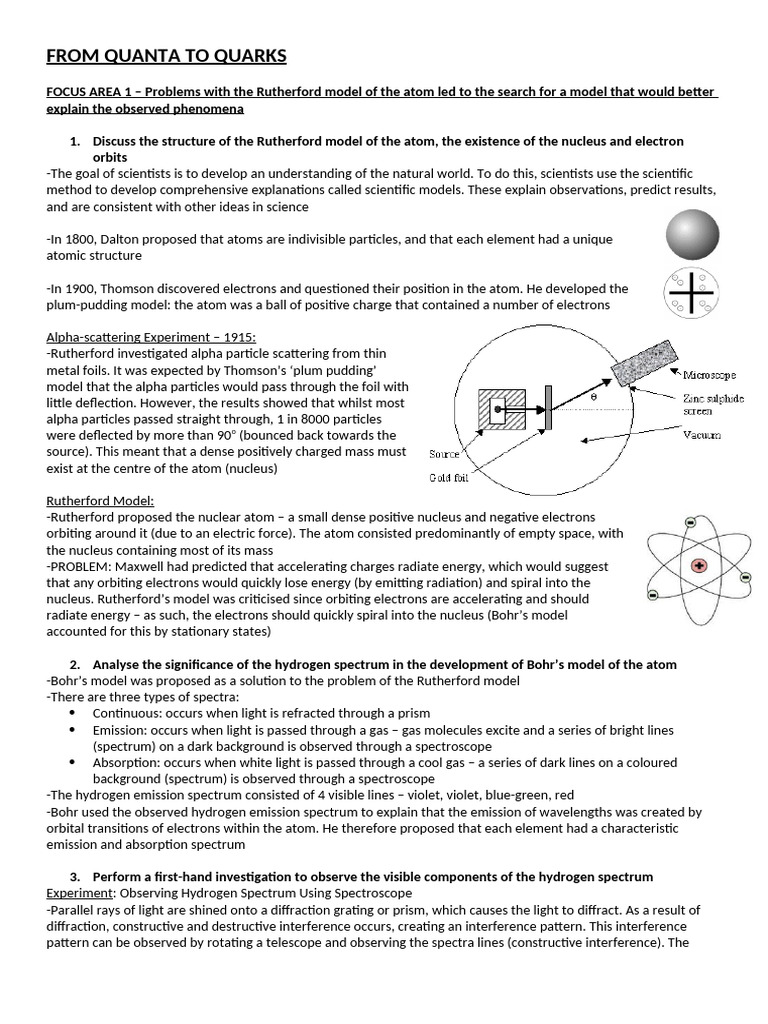 Understanding Atomic Models: Rutherford to Bohr | PDF | Neutron ...
