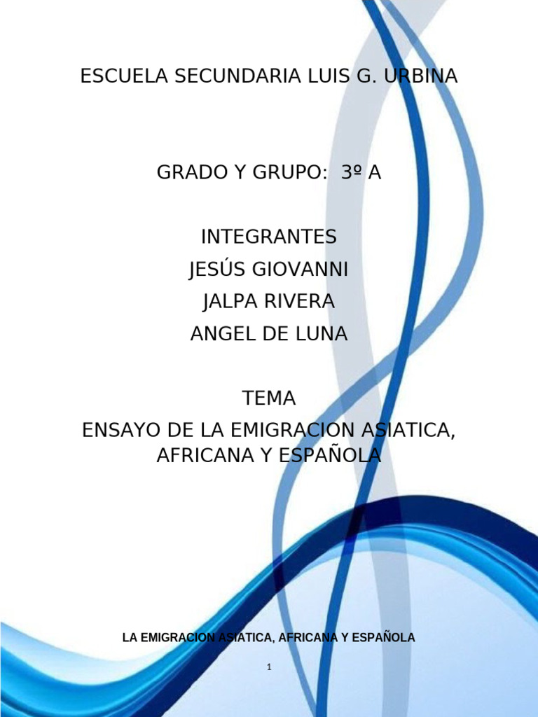 Escuela Secundaria Luis G | PDF | Migración humana | Asia