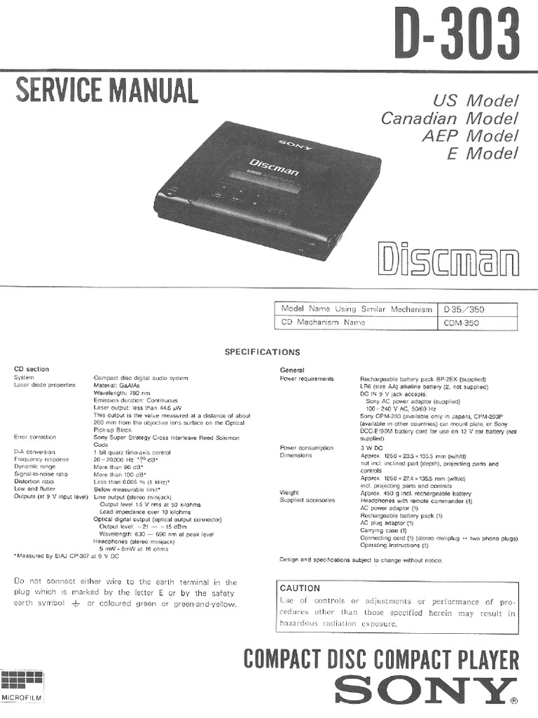 Sony D-303 | PDF