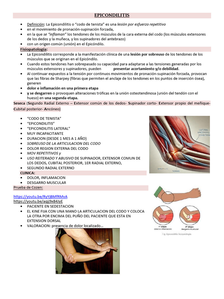 EPICONDILITISy Epicondilitis Bursitis Torticolis | PDF | Rodilla ...