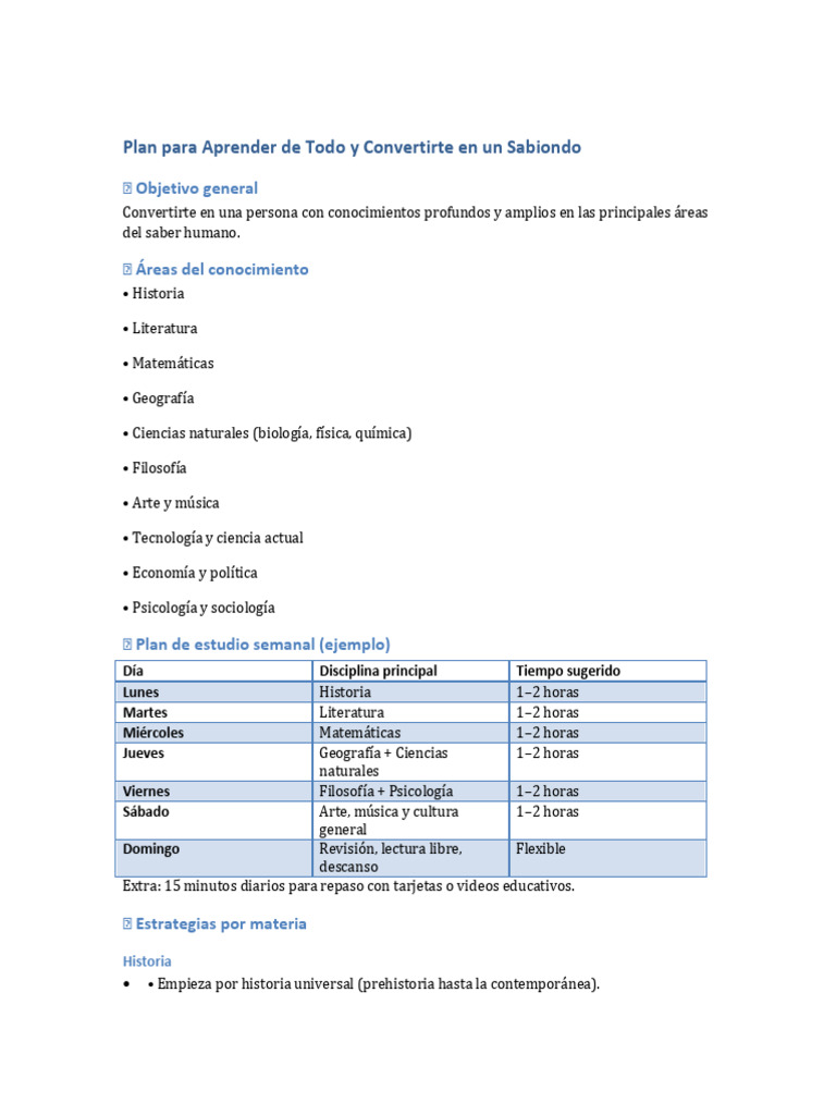 Plan Sabiondo | PDF | Educación en artes liberales