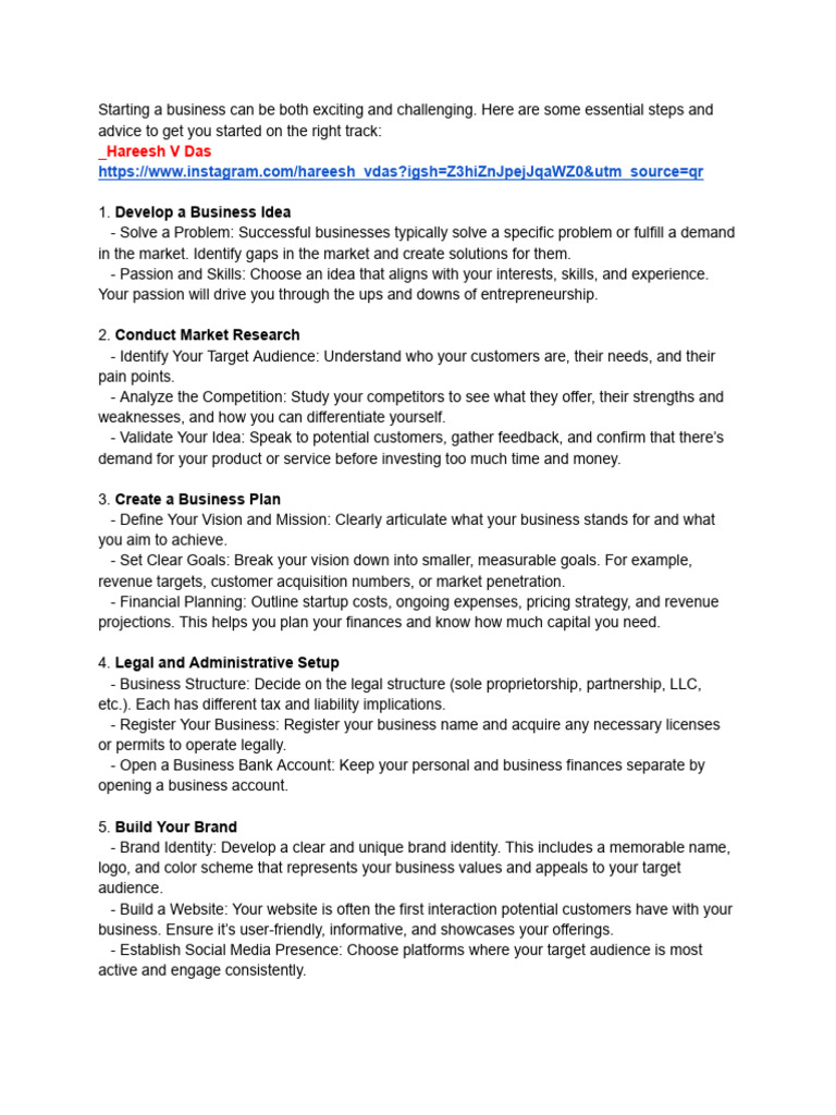 Advice For Starting A Business | PDF | Business | Marketing