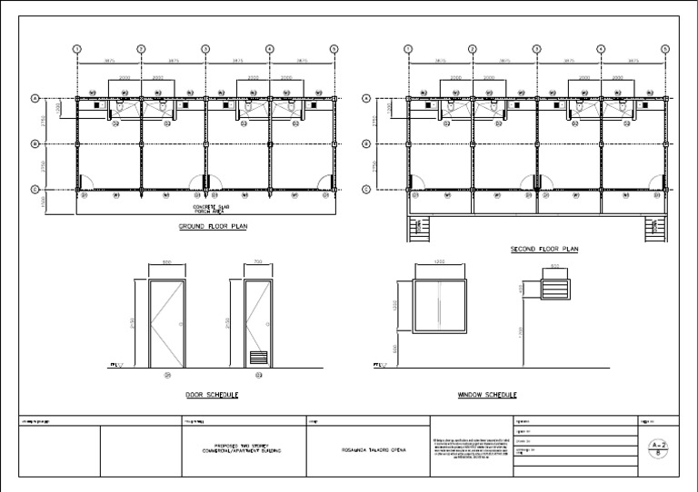 Two-Storey Apartment Building Plans | PDF | Buildings And Structures ...