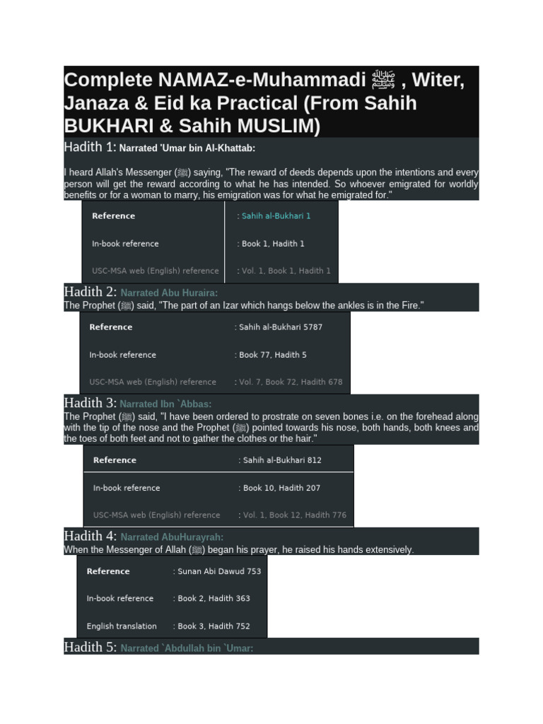 Complete NAMAZ | PDF | Hadith | Islamic Ethics