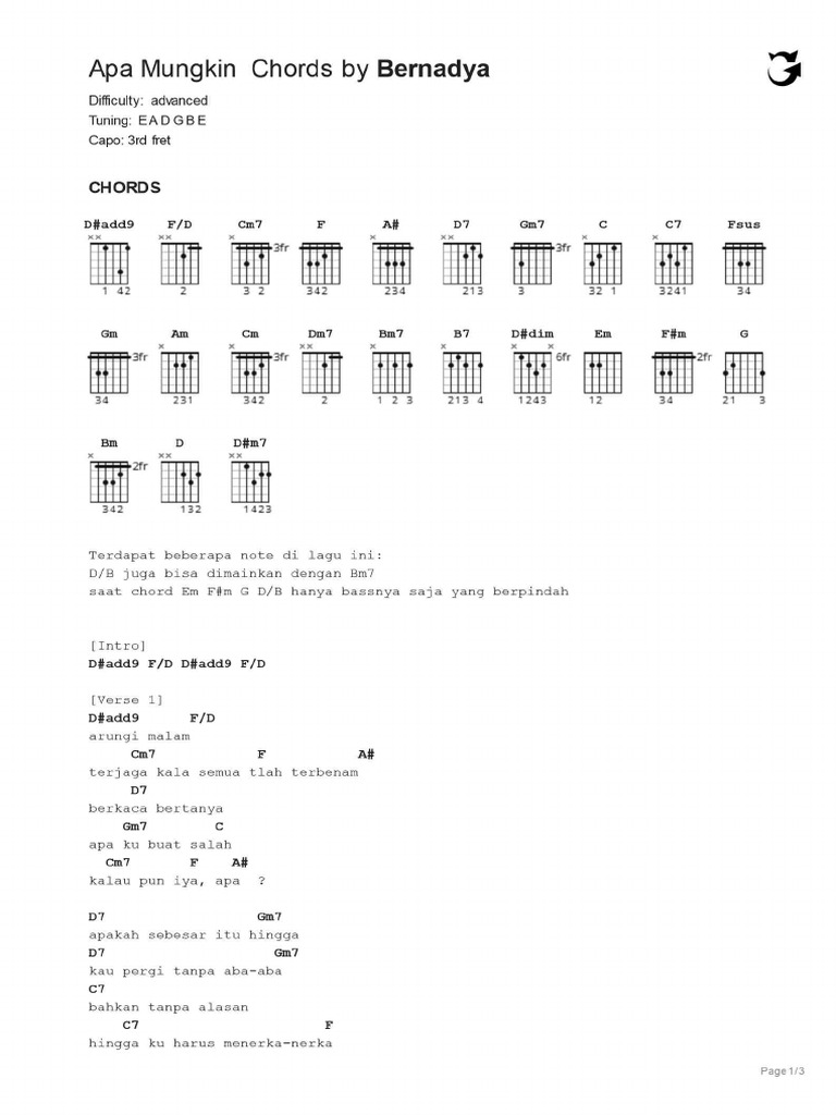 Apa Mungkin Chords | PDF