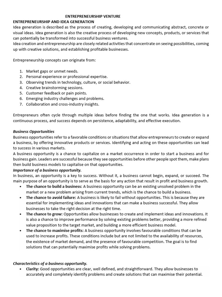 Idea Generation for Business Success | PDF | Corporate Social ...