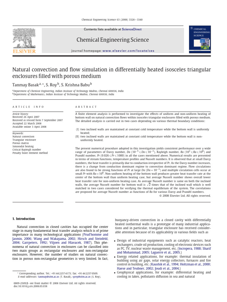 Natural Convection in Triangular Enclosures | PDF | Heat Transfer ...
