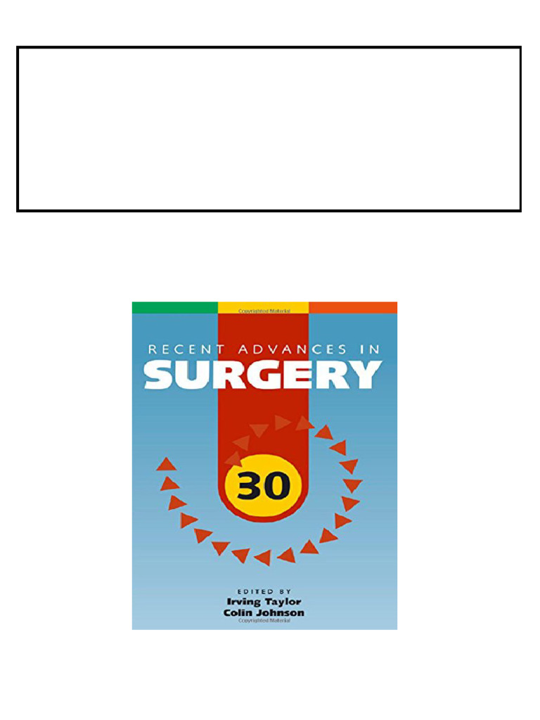 Recent Advances in Surgery 30 30th Edition Irving Taylor instant