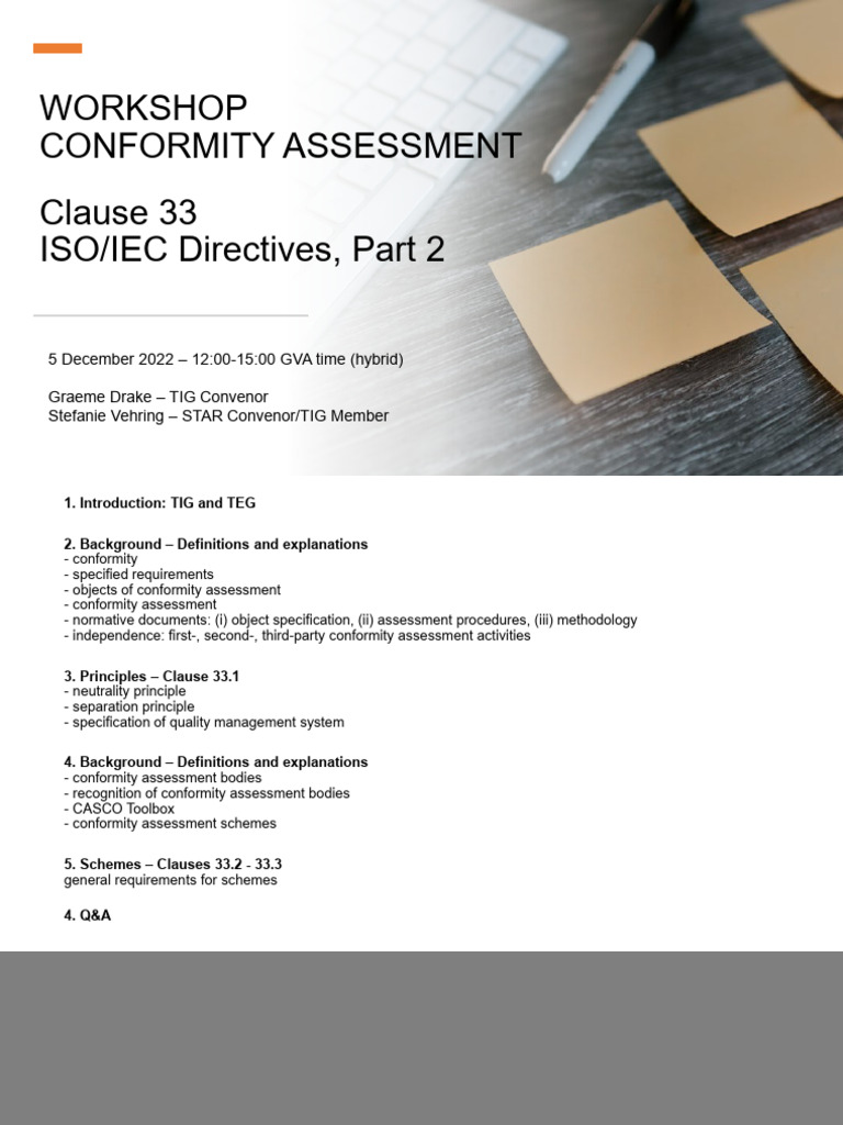 ISO-CASCO - Presentation From Workshop On The ISO IEC Directives, Part ...