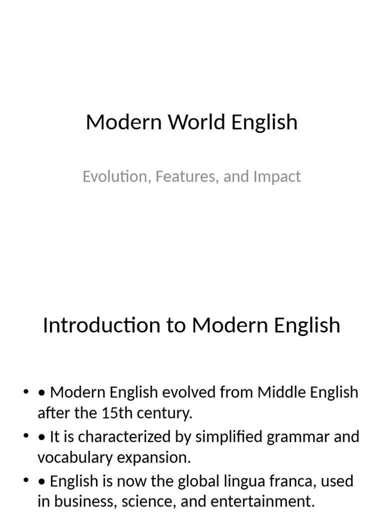 Modern World English Enhanced | PDF