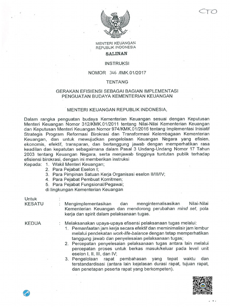 Instruksi 346 Imk PDF | PDF