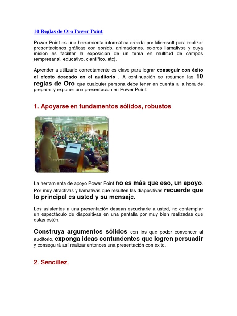 10 Reglas de Oro Power Point | PDF | Temor | Microsoft PowerPoint