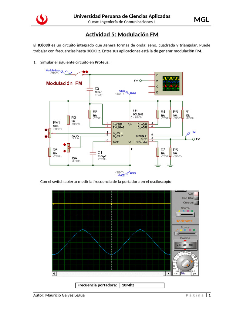 Modulación FM con IC8038 en Proteus | PDF | Modulación de frecuencia ...