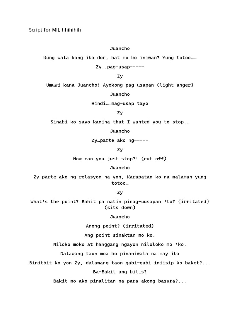 Script For MIL Hhihihih | PDF