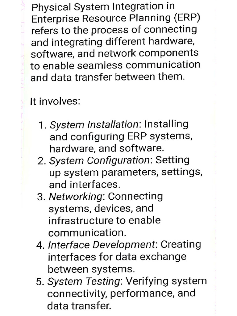 Physical and Logical System Integration - ERP | PDF
